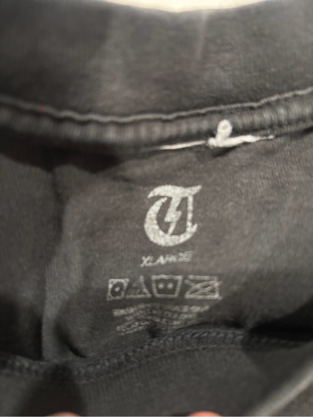 Black Short Sleeve Crewneck with Diagonal TRILOGY Print - Picture 3 of 3